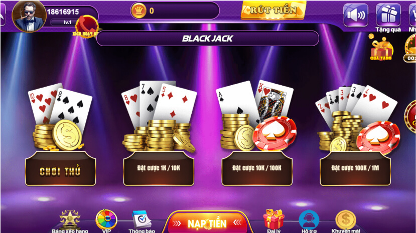 Game blackjack 68 game bài