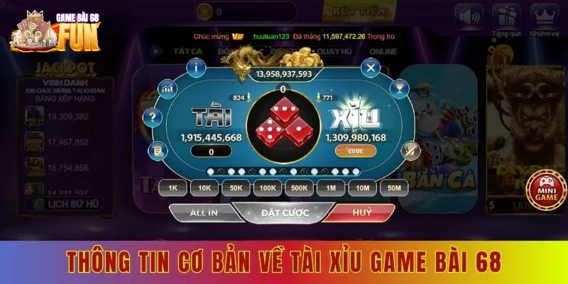 Thông tin cơ bản về tài xỉu game bài 68