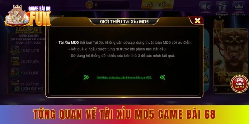 Tổng quan về tài xỉu md5 game bài 68