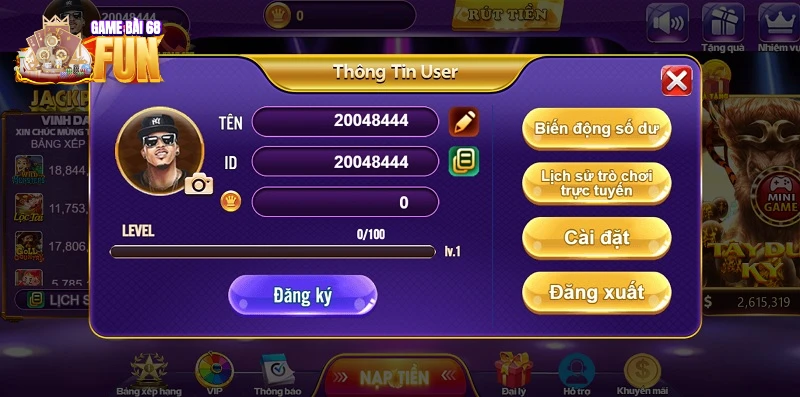 Xác minh tài khoản hội viên tại sân chơi 68 game bài